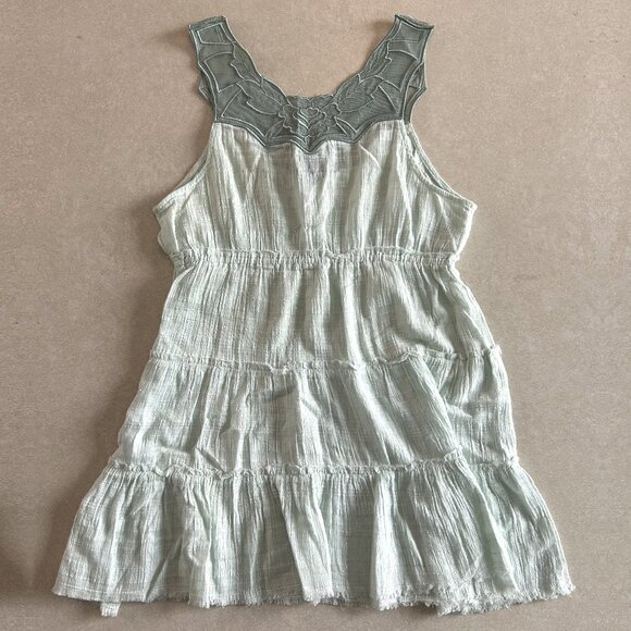 Free People Plaid Sparkle Gauze Tunic in Sky ALT ASO Gabriella Montez - Picture 6 of 11